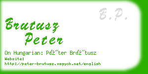 brutusz peter business card